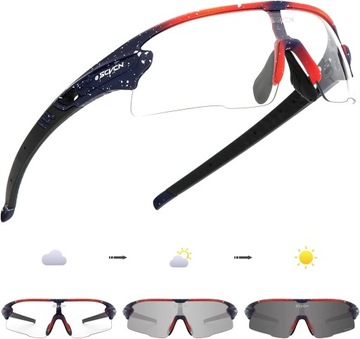 FOTOCHROMOWE OKULARY ROWEROWE OKULARY JEŹDZIECKIE MTB