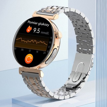 SMARTWATCH ZEGAREK DAMSKI EKG GLUKOZA CIŚNIENIE ROZMOWY SMART WATCH MENU PL