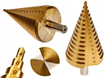 WIERTŁO STOŻKOWE STOPNIOWE CHOINKOWE 4-45MM