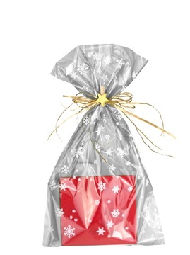 Целлофановые пакеты с БЕЛЫМИ ЗВЕЗДАМИ 20х35 25 СТАС