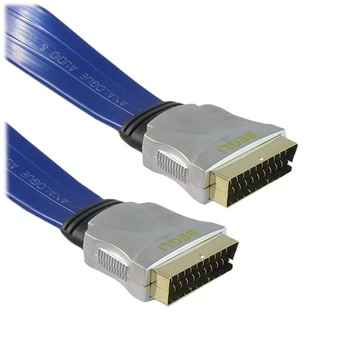 Кабель ЕВРО-ЕВРО с разъемом Euro SCART 21p плоский