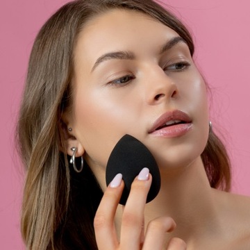 Блендер MAKE UP SPONGE черный МЯГКИЙ круглый спонж MAKE UP