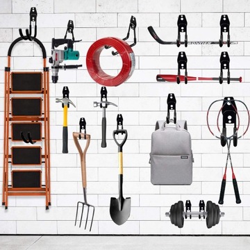 ГАРАЖНЫЕ КРЮЧКИ ДВОЙНЫЕ НАСТЕННЫЕ КРЮЧКИ ДЛЯ ГАРАЖА НАБОР 10 ШТ.