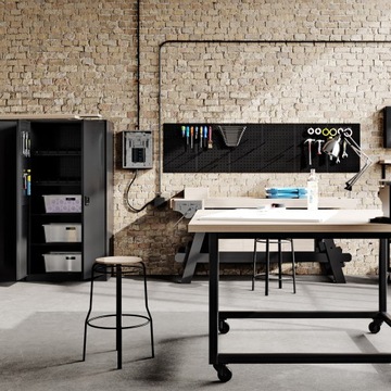 JAN NOWAK Szafa Warsztatowa Narzędziowa Garażowa BRUNO All Black: Czarna