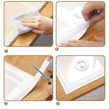 2 РОЛИКА УПЛОТНИТЕЛЬНОЙ ЛЕНТЫ ДЛЯ ВАННЫ, САМОКЛЕЯЩАЯСЯ, ВОДОНЕПРОНИЦАЕМАЯ, ВАННЫ