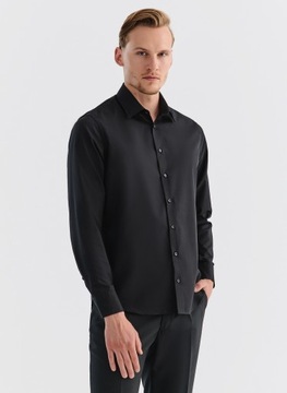 Czarna bawełniana koszula męska Slim Fit BASIC PAKO LORENTE roz. XL