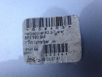 A3 8P 8P3 3D СПОЙЛЕР ЭЛЕРОНОВ ЦВЕТА ЗАДНИХ ЗАКРЫТКОВ S-LINE LX7Z LY7W LY9C LY9B LZ9Y