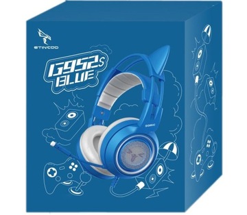 ИГРОВЫЕ НАУШНИКИ КОШАЧЬИ УШИ МИКРОФОН + ПУЛЬТ ДУ