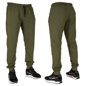 Dres spodnie męskie dresowe XL khaki ze ściągaczem jogger