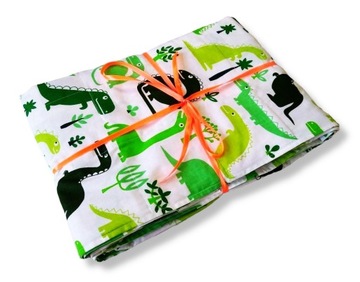 kołdra obciążeniowa 100x150 sensoryczna dla dzieci dino zielone