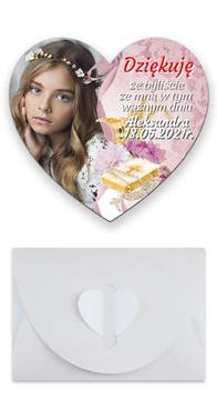 Благодарность гостям Первое Причастие Крещение День Рождения Годик МАГНИТ + КОНВЕРТ