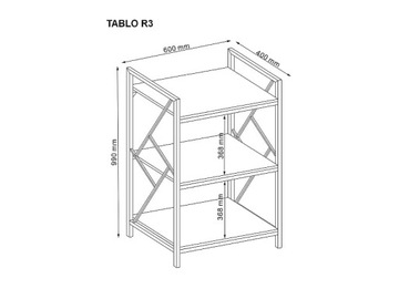 КНИЖНЫЙ ШКАФ ШКАФ-ПЕРЕХОДНИКИ ДЛЯ КНИГ LOFT TABLO R3