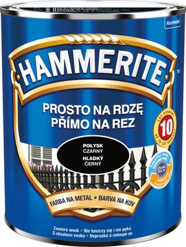 Farba Hammerite na rdzę CZARNY POŁYSK 0,7L