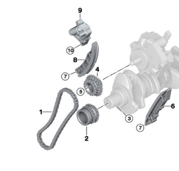 ЦЕПЬ ГРМ BMW E60 E61 X3 X5 X5 E53 E70 M57