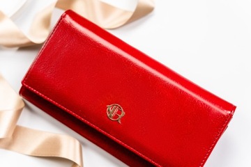 Rovicky elegancki portfel damski skórzany duży na prezent