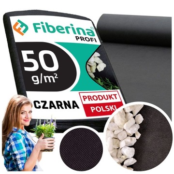 Agrowłóknina Na Metry 1m x 1,6m 50g/m2 Agrotkanina Na Chwasty Czarna Mata
