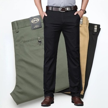 Cotton Casual Pants Mens Clothing Straight Busines