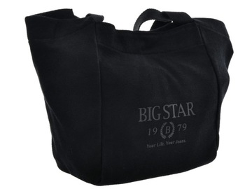 TORBA TOREBKA NA RAMIĘ czarna BIG STAR NN574060 shopperka plażowa