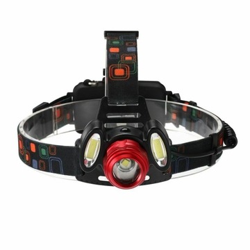 Налобный фонарь 2x COB +XM-L T6 MEGA ZOOM LC12