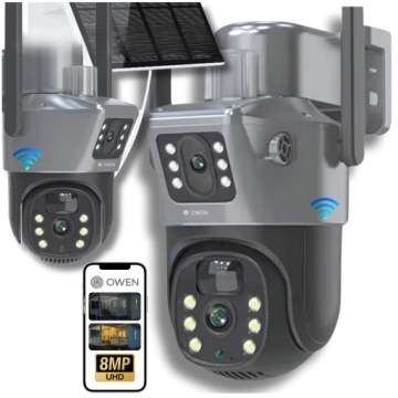 Dvojitá Solární Kamera Wifi Ip Smart Venkovní Otočná Qhd 6MP 3v1 Zoom