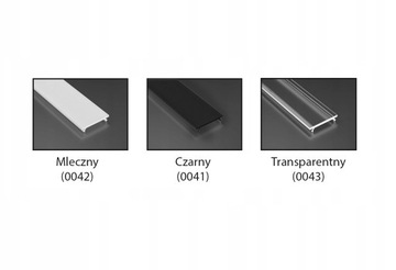 PROFIL LED aluminiowy WPUSZCZANY 20mm do GK płytek kafli glazur 1m + klosz