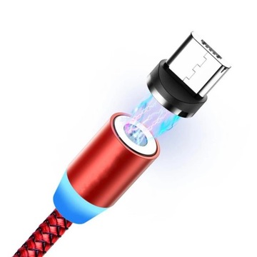 MOCNY KABEL MAGNETYCZNY MICRO TYPC IPHONE USBC LED
