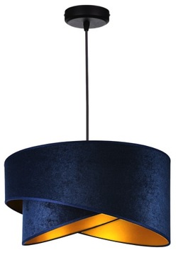LAMPA WISZĄCA SUFITOWA ŻYRANDOL ABAŻUR GRANATOWY