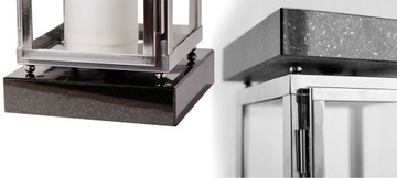 Серебряный надгробный фонарь, нержавеющая сталь + гранит.