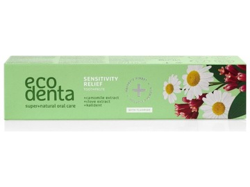 Зубная паста Ecodenta для чувствительных зубов с ромашкой.