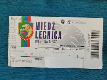 bilet Miedź Legnica - Śląsk Wrocław