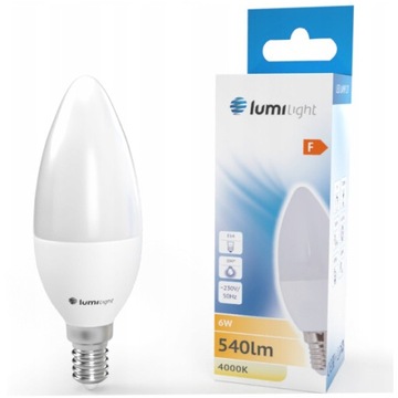 Żarówka Led LUMILIGHT świeca 6W 540lm neutralna