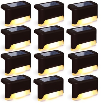 12xLAMPA SOLARNA LED SCHODOWA ZEWNĘTRZNE LAMPKI NA SCHODY TARAS WODOODPORNE