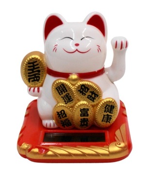 Kotek szczęścia, maneki neko, bateria na słońce