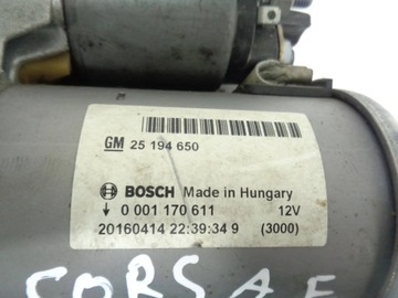OPEL CORSA E ADAM MOKKA 1.4 TURBO STARTÉR 25194650