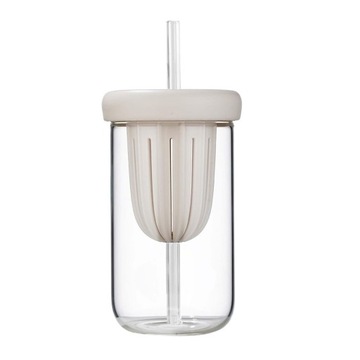 Бутылка для воды Bubble Tea Cup с трубочкой для смузи Smoothies White 450мл