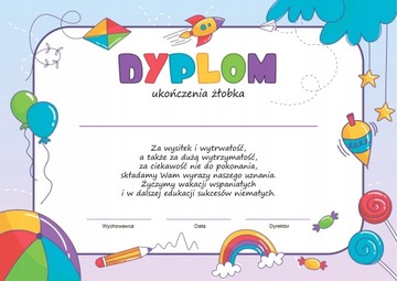 DYPLOM UKOŃCZENIA ŻŁOBKA A4 wz2