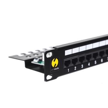 Patch panel 19'' 24-porty kat. 5e UTP półka Stała