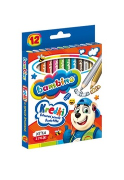 Карандаш Bambino Толстые мелки, 12 цветов, круглые