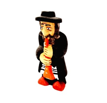 RĘCZNIE RZEŹBIONA FIGURKA DREWNIANA ŻYD - ŚREDNI 10CM - RÓŻNE MOTYWY