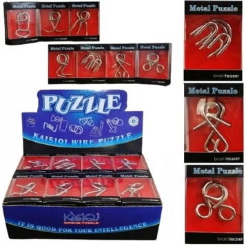 Puzzle Metalowe Łamigłówka Zagadka Logiczna Zakręcona Manualna na Prezent
