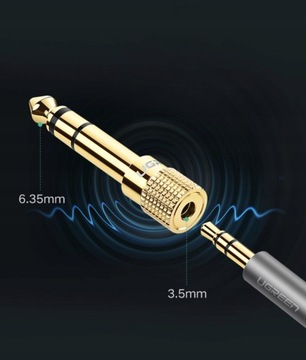 UGREEN 20503 переходник/переходник с джека 6,5 мм на мини-джек 3,5 мм (золотой