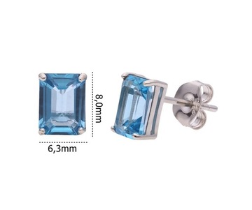 Kolczyki srebrne Ag 925 Swiss Blue Topaz NA1563-E-SBT-WP