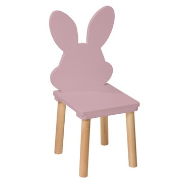 Krzesełko dla dzieci Królik drewniane, różowe - 60 cm pucek