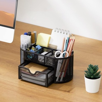 НАСТОЛЬНЫЙ ОРГАНАЙЗЕР МЕТАЛЛИЧЕСКИЙ ЯЩИК ДЛЯ ИНСТРУМЕНТОВ КОНТЕЙНЕР ДЛЯ РУЧКИ С ЯЩИКОМ