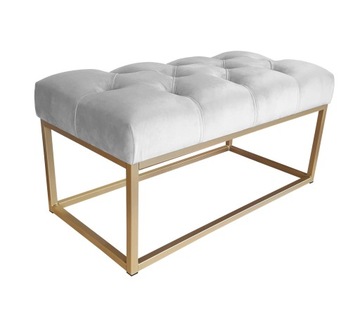 Ławka CHESTERFIELD LOFT podstawa złota pufa podnóż