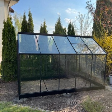 acm АЛЮМИНИЕВАЯ ТЕПЛИЦА 6,3 м2 ПОПУЛЯРНОЕ закаленное стекло + ЧЕРНАЯ ОСНОВА