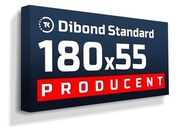 Kaseton reklamowy LED DIBOND STANDARD 180x55x10cm