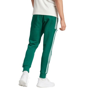 Spodnie męskie adidas Essentials French Terry Tapered Cuff 3-Stripes zielon