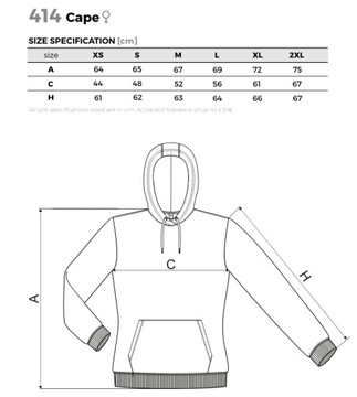 Bluza damska z kapturem z NADRUKIEM logo z dowolną kolorową grafiką 414