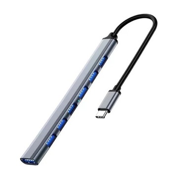 HUB USB 3.0 ROZDZIELACZ ROZGAŁĘŹNIK 7 PORTÓW 7X USB SLIM 7W1 AKTYWNY USB-C